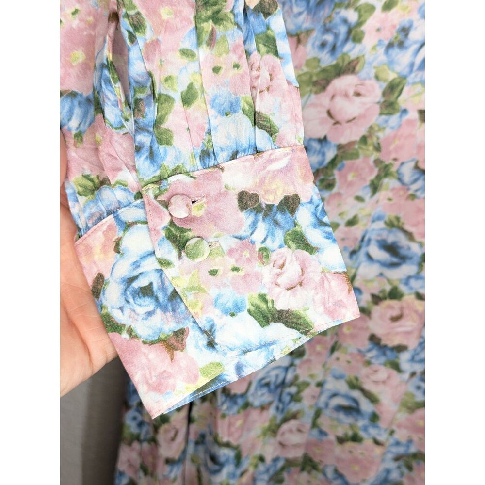 NWT & Other Stories Printed Side Slit Maxi Dress Size 12 Pastel Floral Cottage - Picture 7 of 14